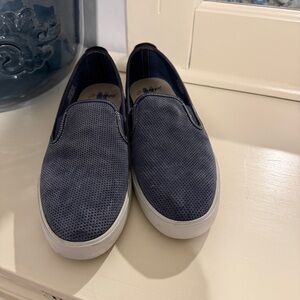 Johnnie-O men’s loafer shoes perforated suede leather size 9.5